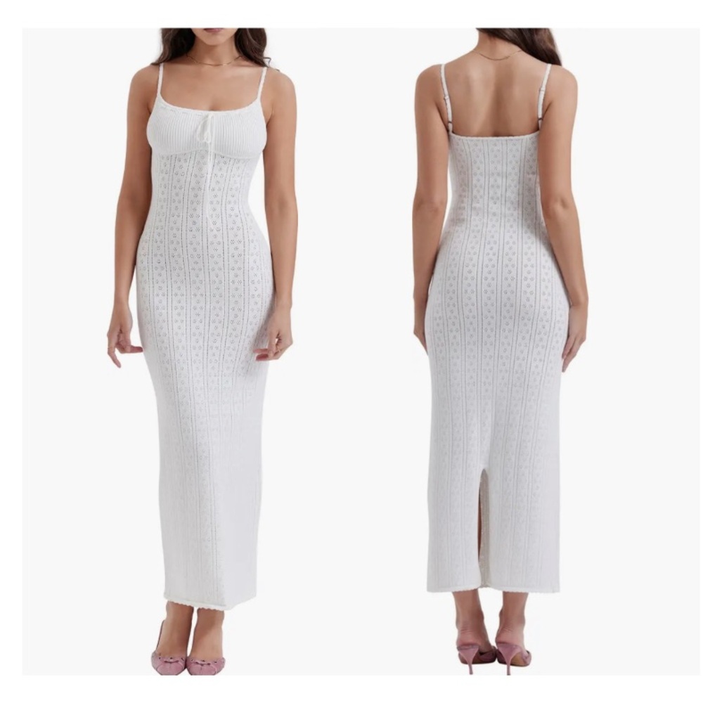 House of CB Myla Dress in White size Medium, NWT White Maxi Dress
